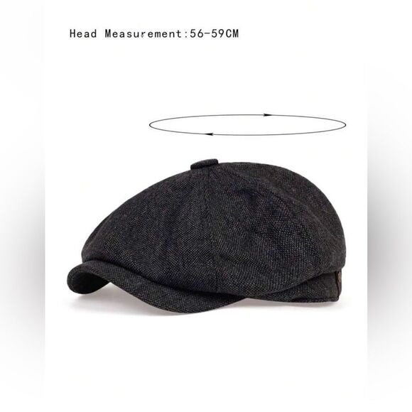 Classic Dark Grey Wool Newsboy Cap - Picture 8 of 8